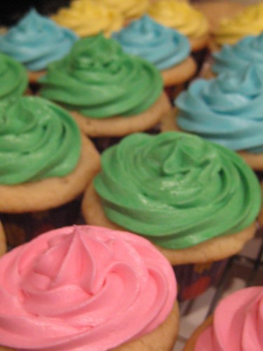 Des cupcakes de couleur